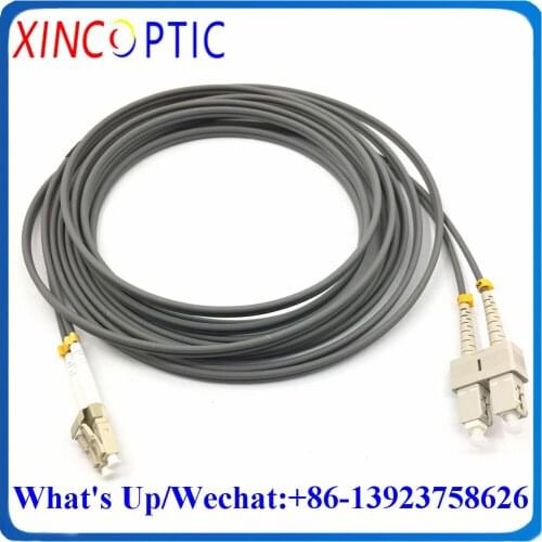 10Mts LC/UPC-SC//ST/FC/LC OM1 MM(62.5/125),DX,Dia:3.0mm,L:10M,PVC,Gray,Armored Dual-core Duplex Dual Fiber Optical Patch Cord