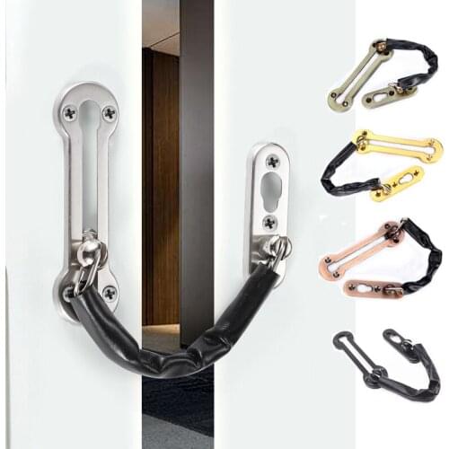 2Pcs Stainless Steel 201 Security Guard Chain Slide Bolt Locks Safety Door Chain Guard Cabinet Latch Anti-theft Door Hardware