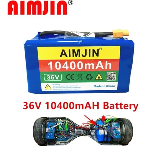 2021 NEW 36V 10s2p 10400mAH Lithium Battery Rechargeable Battery Pack for Double Wheel Balance Vehicle Balance Car Parts
