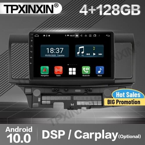 4+128G Carplay Car Radio 2 Din Stereo Receiver Android 10.0 For Mitsubishi Lancer 2012 IPS GPS Navigation Player Audio Head Unit