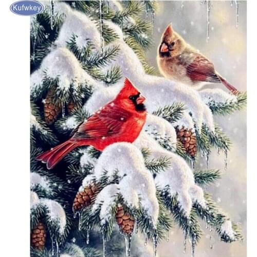 5D Diy Diamond Painting Stitch Cross winter birds,full Diamond Embroidery animals Rhinestones Diamond Mosaic Stickers Home decor