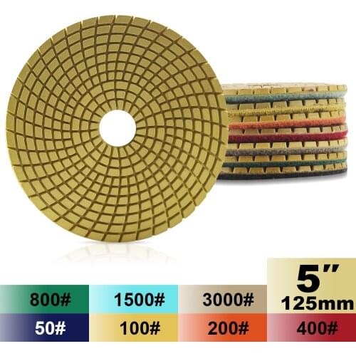 Free shipping 125mm diamond Screw Green polishing pads 5 inch for polishing stone quartz