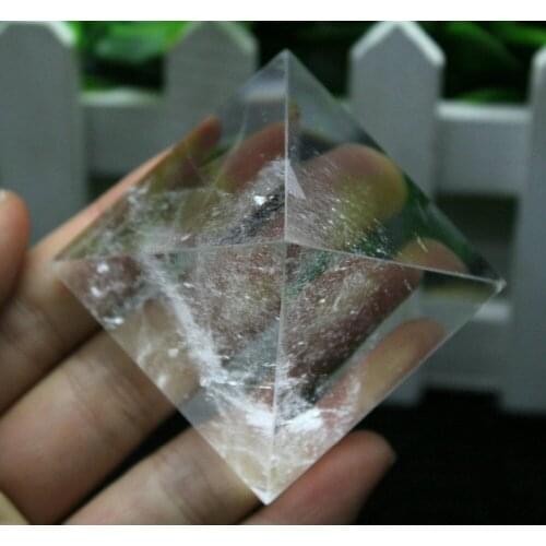 Free Shipping huij 001564 Natural Clear Quartz Pyramid Crystal polished Point Healing