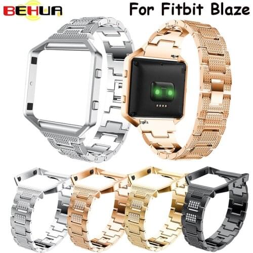 For Fitbit Blaze Band For Smart Watch Band with Metal Frame Stainless Steel Replacement Strap for Fitbit Blaze Silver black 2017