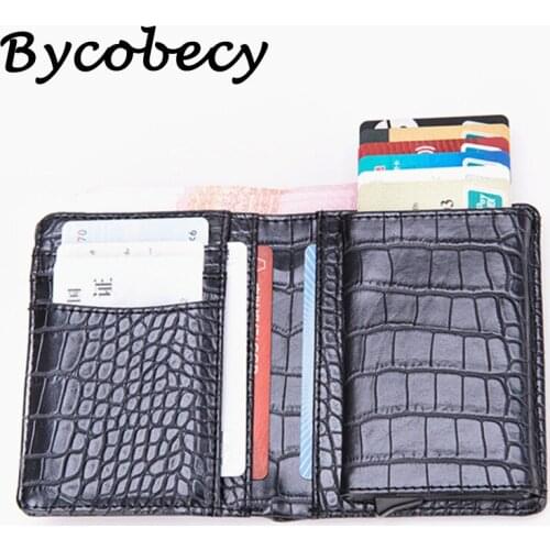 Bycobecy New 2019 RFID Wallet Black Credit Card Holder Single Box Luxury Business Card Hoder For Men And Women Dropshipping
