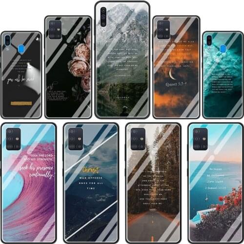 Bible verse Glass Phone Case for Samsung Galaxy A51 A50 A71 5G A70 A31 A10 A21s A91 A40 M31 A30 A41 M51 A01 A11 Cover
