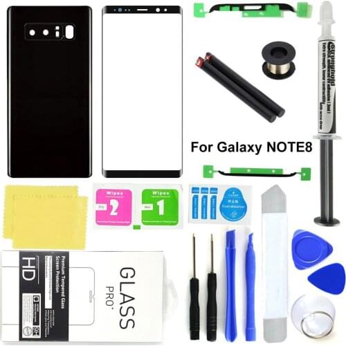 For Samsung Galaxy Note 8 outer touch panel screen glass replacement Front Glass Lens +Adhesive+Tools
