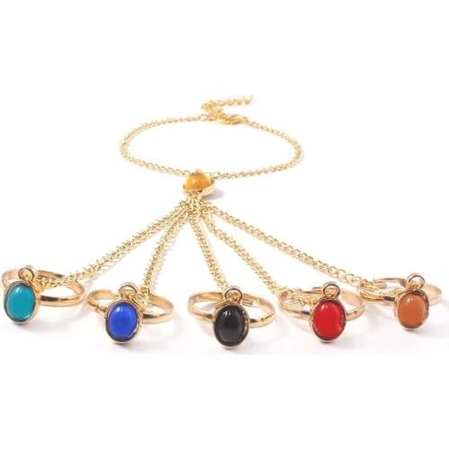 DUTRIEUX 2021 Infinite Power Glove Gauntlet Bracelets Bangles Gem Stone Pulsera for Women Girls Jewelry Gift Finger Chain