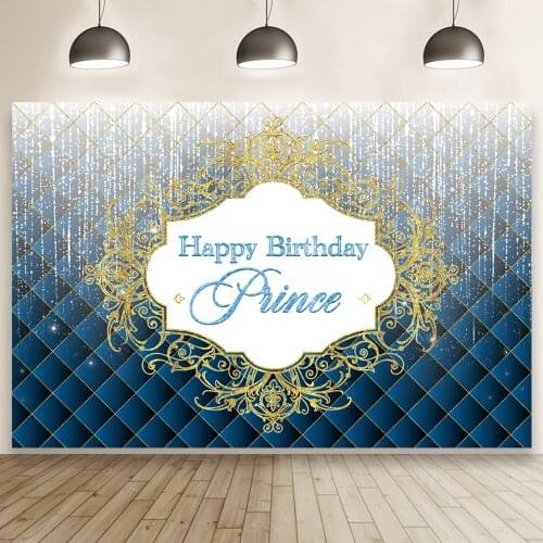 Royal Blue Theme Our Little Prince Photo Background Happy Boy Birthday Mens Family Party Backdrop Vinyl Table Decor Photography