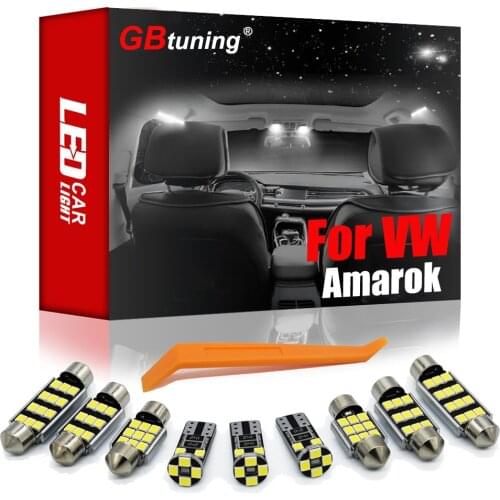GBtuning Canbus LED Interior Light Kit 7Pcs For Volkswagen VW Amarok 2010-2016 2017 Car Map Dome Reading Trunk Lamp Accessories