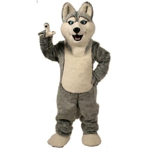 Wolf mascot costumes halloween dog mascot character holiday Head fancy party costume adult size birthday