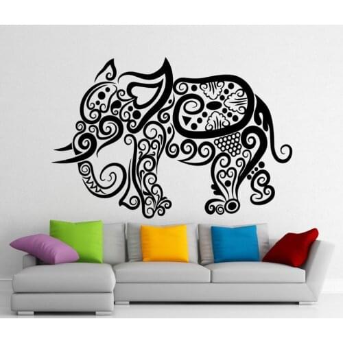 Creative Elephant Pattern Wall Sticker Living Room Bedroom Wall Decals Home Wall Art Posters Removable Vinyl Art Stickers S-497