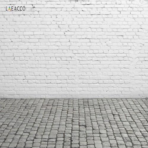 Laeacco Brick Backdrops Gray White Wall Wooden Board Cake Party Baby Portrait Photography Backgrounds Photocall For Photo Studio