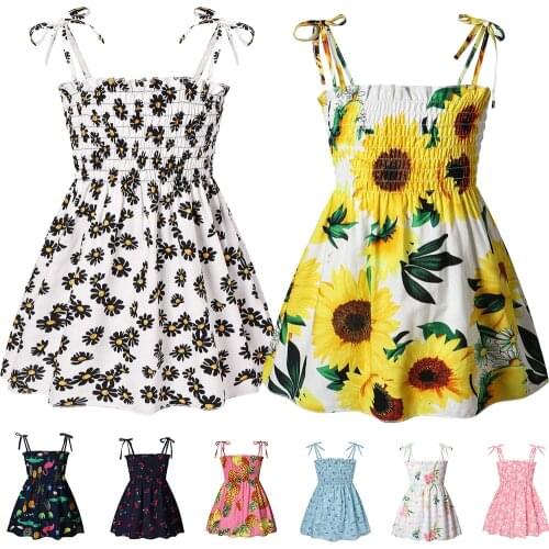 Summer Girls Dress Sleeveless Backless Kids Dresses Toddler Girl Birthday Party Princess Dress Cotton Children Clothing 2 4 6 Yr