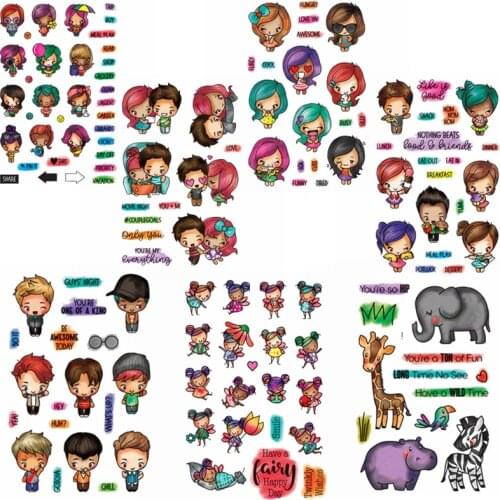 Tiny Cute Boys&Grils Clear Stamps Cartoon Characters Kids Clear Transparents Silicone Stamps 2020 DIY Scrapbooking Card Making