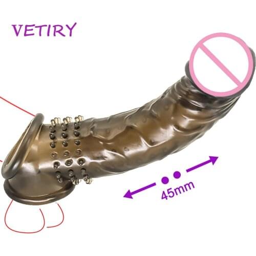Cock Sleeve Reusable Condoms for Men Penis Extender Spines Sex Studded Enlargement Sex Toys Penis Ring Delayed Ejaculation