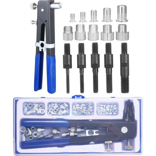 86PCS Rivet Nut Tool Kit Set Blind Rivet Nut Hand Riveter Wrench Threaded Tool Rivet Nut with Metric Rivet Nuts M3 M4 M5 M6 M8