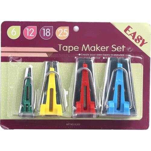 Set of 4pcs Fabric Bias Tape Maker Binding Tool Quilting Sewing 6mm 12mm 18mm 25mm size