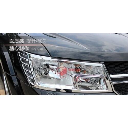 Car Styling Stickers ABS Plastic Chromed Front Head Light Lamp Cover Trim For Dodge Journey/Jcuv 2009-2014