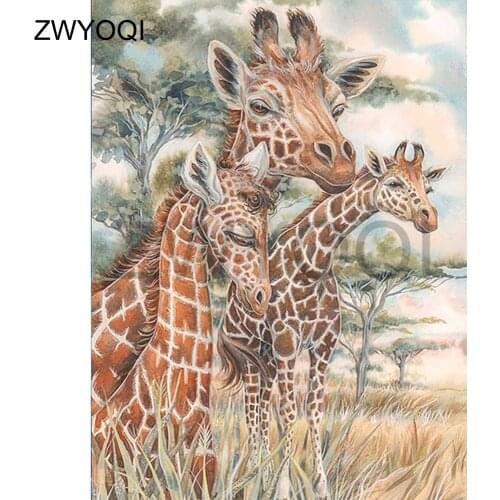 Full Square Diamond embroidery Giraffe animal DIY Diamond mosaic Giraffe Full Round Diamond painting Cross stitch Giraffe animal