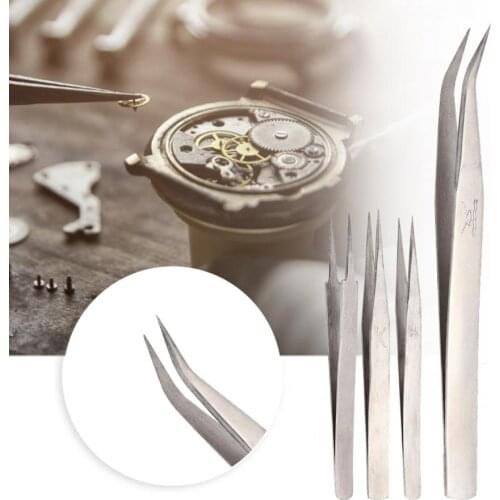 Pro High Hardness Stainless Steel Antimagnetic Jewelry Watch Tweezers Jewelry Watch Repairs Accessory Tool for Watchmaker