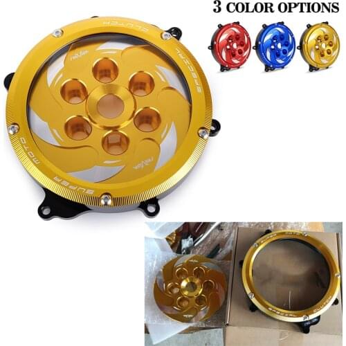 CNC Racing Clear Clutch Cover & Spring Retainer R For SUZUKI DRZ DR-Z 400 400E 400S 2000-2020 DRZ400 DRZ400E DRZ400S DRZ400SM