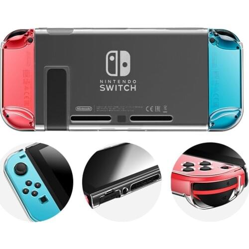 OSTENT Crystal Clear Protective Case Cover Storage Shell for Nintendo Switch Console