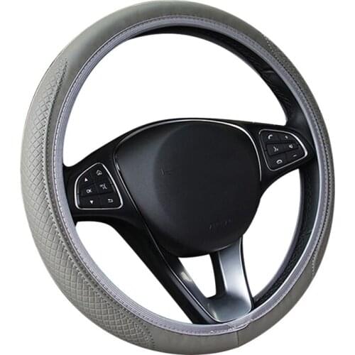 Car steering wheel cover anti-skid wear-resistant leather steering wheel protector 5 color mesh format car interior