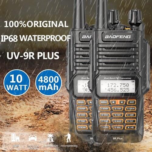 2PCS Baofeng UV-9R Plus 10W IP68 Waterproof Dual Band 136-174/400-520MHz Ham Radio BF-UV9R Walkie Talkie 10KM Range UV-XR