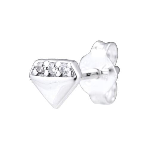 Signature Me My Bright Diamond Single Stud Earring 100% 925 Sterling-Silver-Jewelry Free Shipping