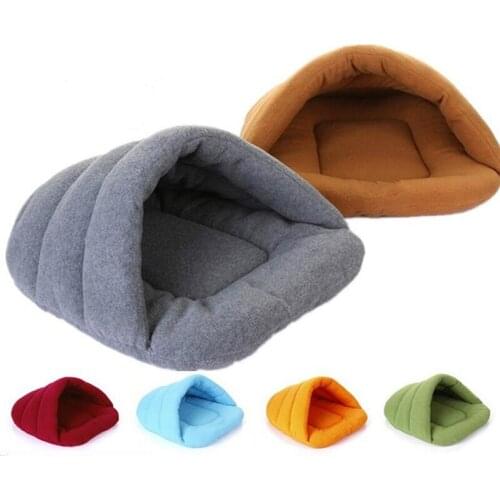 Hot Sales Pet House Dog Cat Sleeping Bag Fleece Warm Pet Dog Bed Dog House Pet Product Puppy Warm Ben Assorted Colors Supply