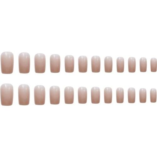 Medium and Long Fake Nails Jelly Milks Tea Wearable Nail Stickers Finished Nails 24 Pieces With Glue SANA889