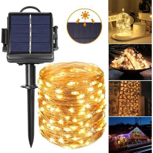 Solar lights outdoor 100 LED String Lights Fairy Holiday Christmas Party Garlands Solar Garden decoration Waterproof Lights