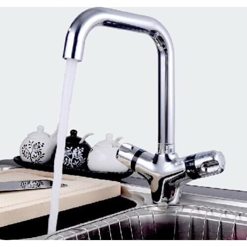 Dual handle thermostatic kitchen mixer sink thermostatic faucet sink mixer tap bathroom thermostatic faucet tap