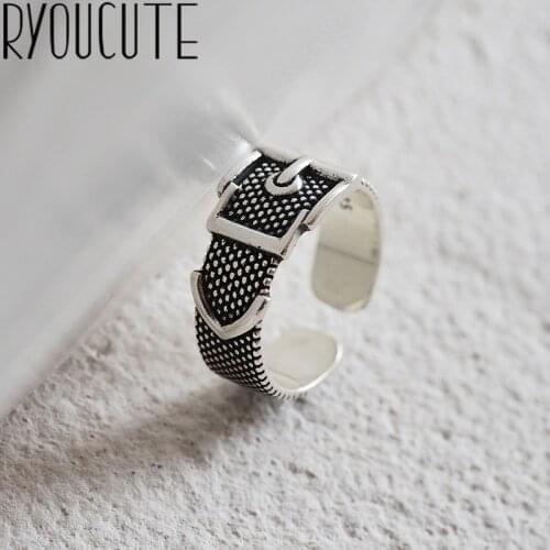 Retro Vintage Silver Color Belt Rings for Women Engagement Jewelry Adjustable Finger Rings Anillos 2019