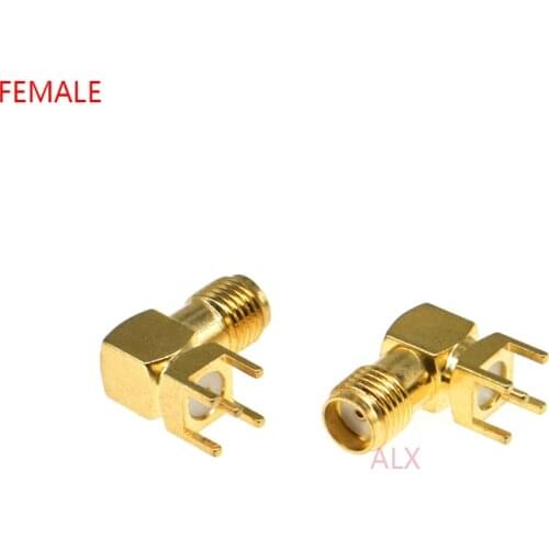 10PCS SMA-KWE RF ADAPTER FEMALE PLUG RIGHT ANGLE 90 DEGREE Antenna CONNECTOR PCB Mount Thru Hole
