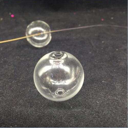 100pcs/lot 30mm empty round glass globes balls bubble with 3mm 2 hole miniature glass vial pandent fashion DIY accessory