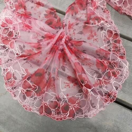 2Meters Flowers Embroidered Lace Trim Tulle Mesh Lingerie Bra Underwear Handmade Dress Sewing Soft Fabrics Hot Sale
