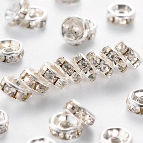 370pcs~750pcs Crystal Flat Round Brass Grade A Rhinestone Spacers Beads for DIY making jewellery findings accessories F80