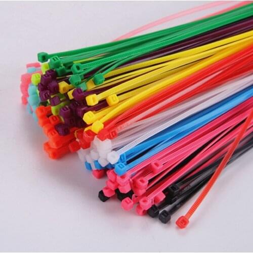 500pcs/lot 4*200mm 5# Self-Locking Nylon Wire Cable Zip Ties, Cable Ties
