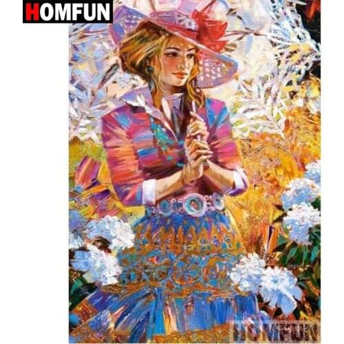 HOMFUN 5D DIY Diamond Painting Full Square/Round Drill "Umbrella girl" 3D Embroidery Cross Stitch gift Home Decor A04162