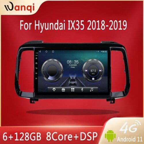 Wanqi 6GB Ram 128GB Rom Android 10.0 Car GPS Multimedia Player Radio Video Audio Stereo Navigation For Hyundai IX35 2018-2019
