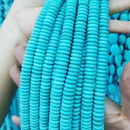 Natural blue stone buckle beads 8--18mm semi-precious stones loose beads loose beads DIY bracelet accessories 39cm