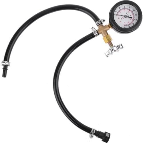 Quick Connected Fuel Injection Pump Pressure Tester Gauge with Valve 0-100PSI 0-7BAR for Vehicle Car Truck