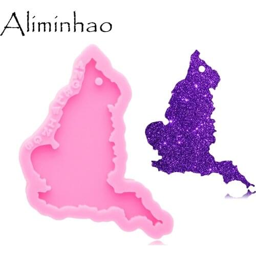 DY0830 Super Glossy United Kingdom Map Resin Mold, Mould Craft Keychain, Silicone Mold For Epoxy Resin Jewellery Making
