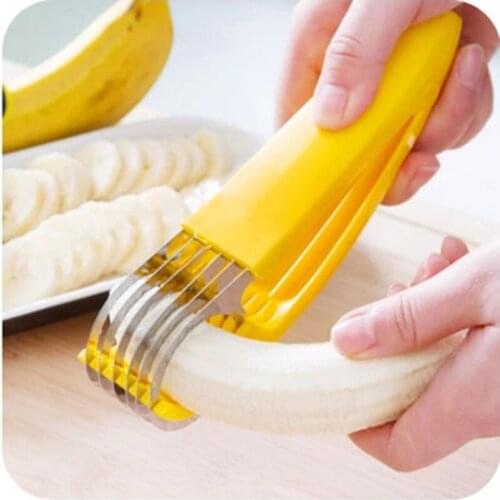 Eco-friendly Banana Slicer Cutter Kitchen Tools Plastic Vegetable Fruit Slicers Cutter Cucumber Ham Sala Shredders Cooking Tools