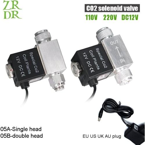 ZRDR Aquarium Co2 Solenoid Valve Regulator 110V-220V Low Temperature Co2 Aquarium Fish Tank Electric Magnetic Valve EU US DC12V