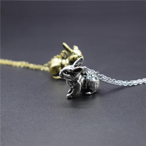 Elfin Trendy Vintage 3D Rabbit Necklaces Retro Cute Rabbit Jewellery Pendant Necklaces Women Men Rabbit Jewellery