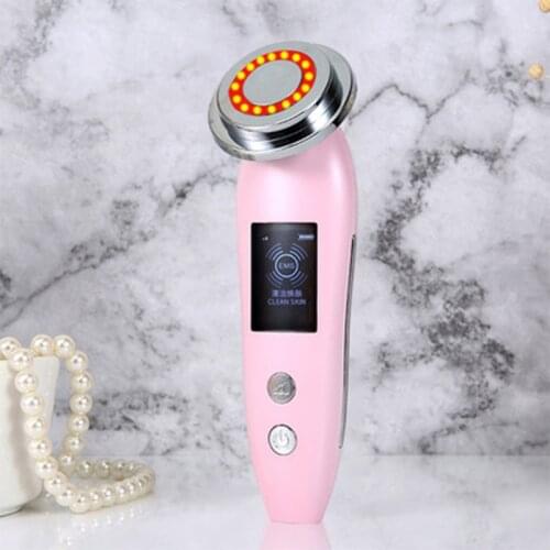 EMS Facial Massager Sonic Vibration Face-lift Massager LED Photon Phototherapy Red and Blue Therapy Hot and Cold Skin Care Tools
