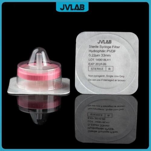 Sterile Syringe Filter PVDF Luer Lock OD 33mm 0.22um Poly ( Vinylidene Fluoride ) Needle Microporous Membrane Filter 50 / PK